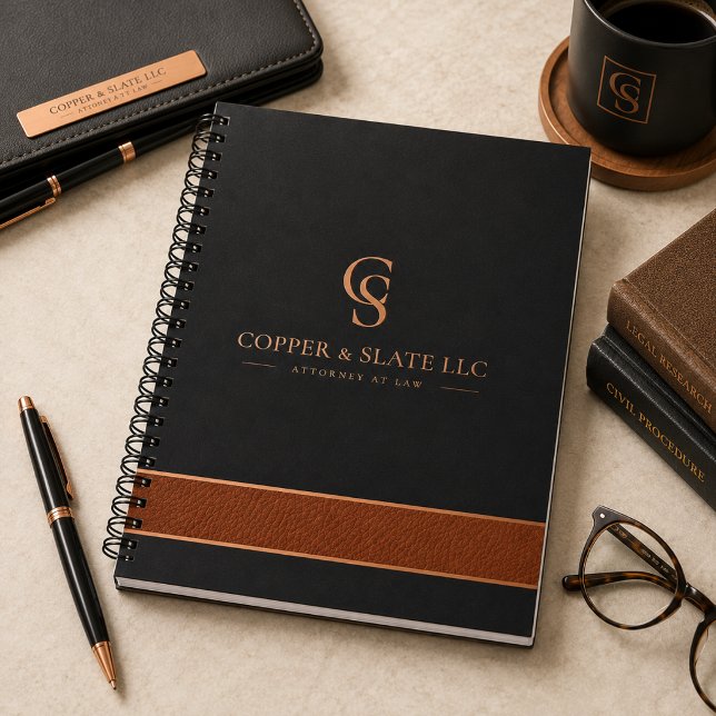 Carnet de notes à spirale en cuivre et ardoise pou (Créateur téléchargé)