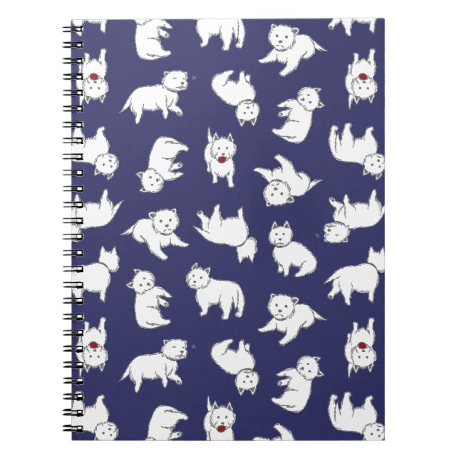Carnet de notes à spirale espiègle de Westies (Devant)