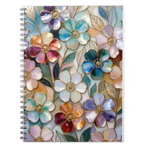 Carnet de Notes à Spirale Floral Esthétique