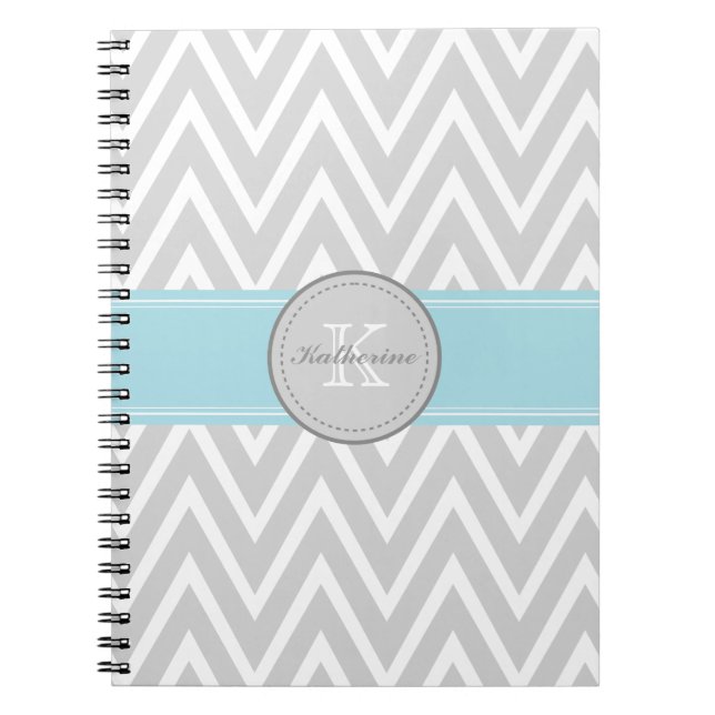 Carnet de notes à spirale gris de Chevron de (Devant)