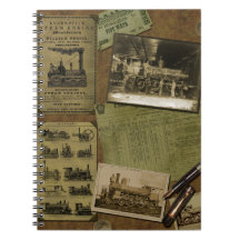 Carnet de notes à spirale locomotif vintage - 80