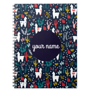 Carnet de notes à spirale personnalisé d'alpaga