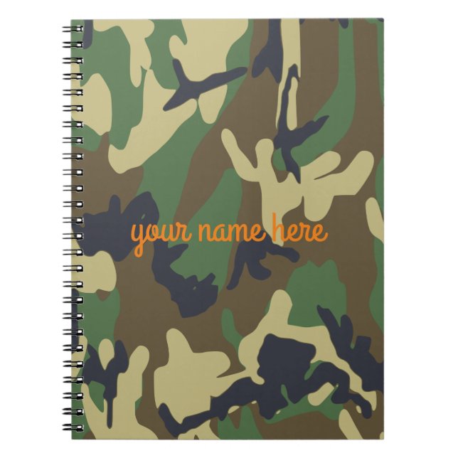 Carnet de notes à spirale personnalisé de Camo (Devant)