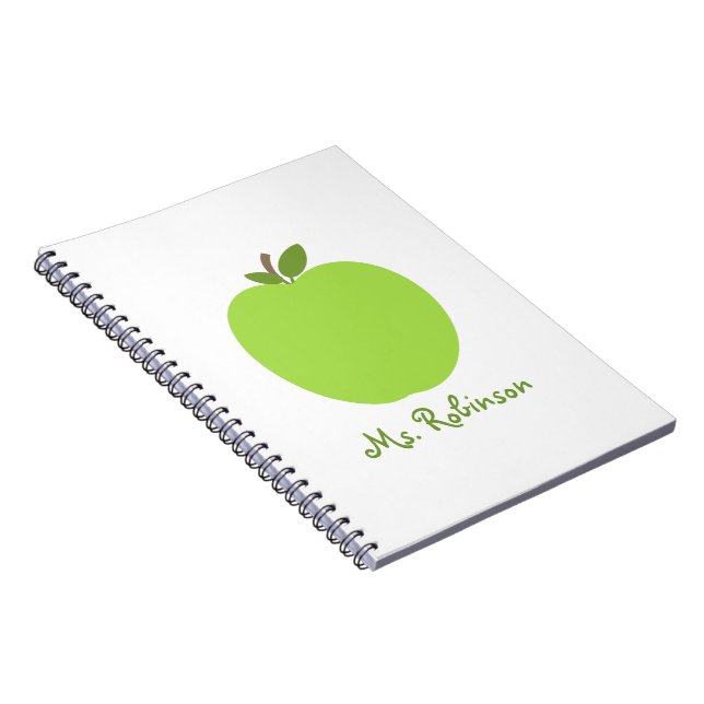 Carnet de notes à spirale vert d'Apple pour des (Côté Droit)