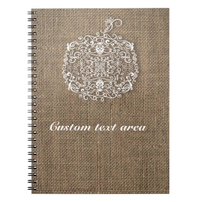 Carnet de notes Automne Filigrane Citrouille & Bur (Devant)