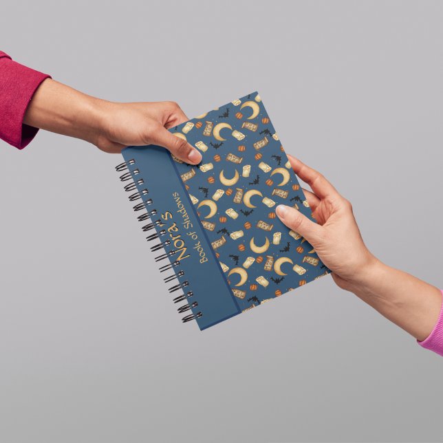 Carnet de notes bleu céleste Halloween sorcière Lu (Créateur téléchargé)