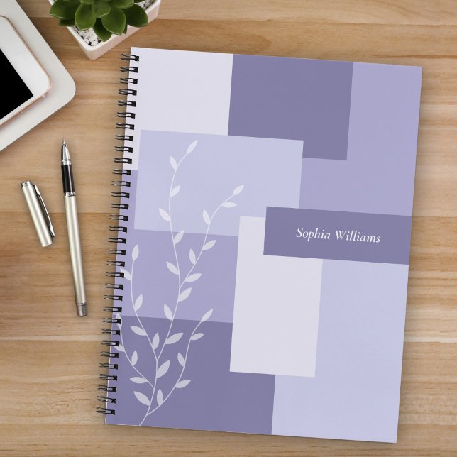 Carnet de notes botanique violet minimaliste (Créateur téléchargé)