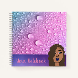 Carnet de notes carré rose et violet Raindrop