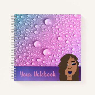 Carnet de notes carré rose et violet Raindrop