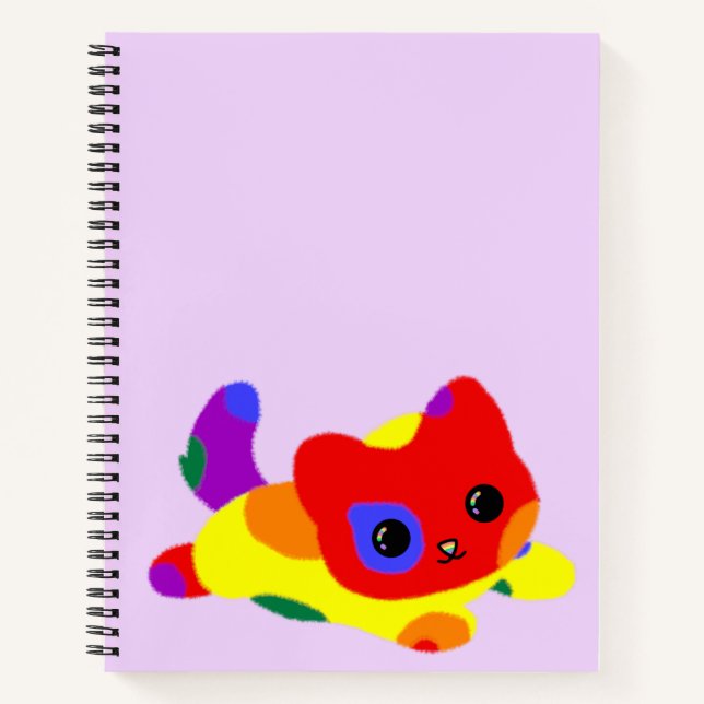 Carnet de notes chat fierté LGBT+ (Devant)