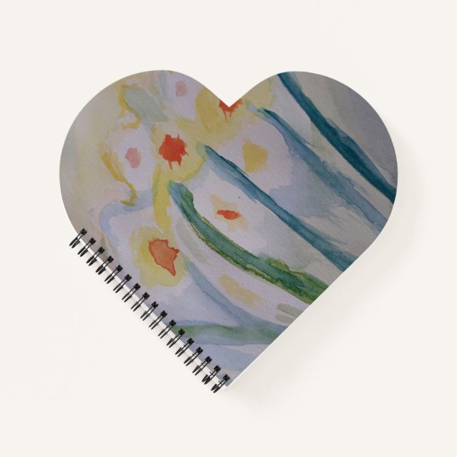 Carnet de notes Cœur de jonquilles abstraites (Devant)