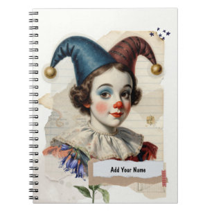 Carnet de notes Collage Clown Vintage PERSONNALISÉ