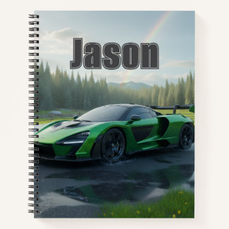Carnet de notes Cool Car avec votre nom dessus