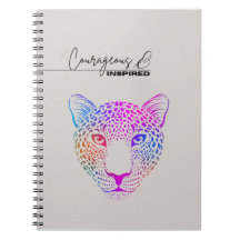 Carnet de notes courageux et inspiré Léopard Cosmi