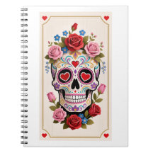 Carnet de notes Crâne Sucre de la Saint-Valentin