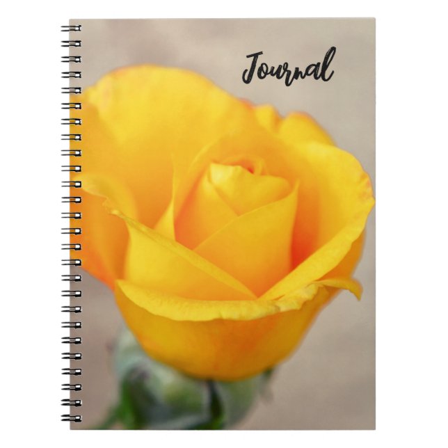 Carnet de notes d'art à fleurs de rose or jaune (Devant)
