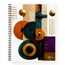Carnet de notes d'art abstrait géométrique aux ton