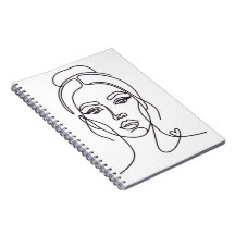 Carnet de notes d'art en ligne de visage de femme