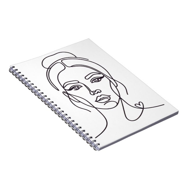 Carnet de notes d'art en ligne de visage de femme  (Côté Droit)