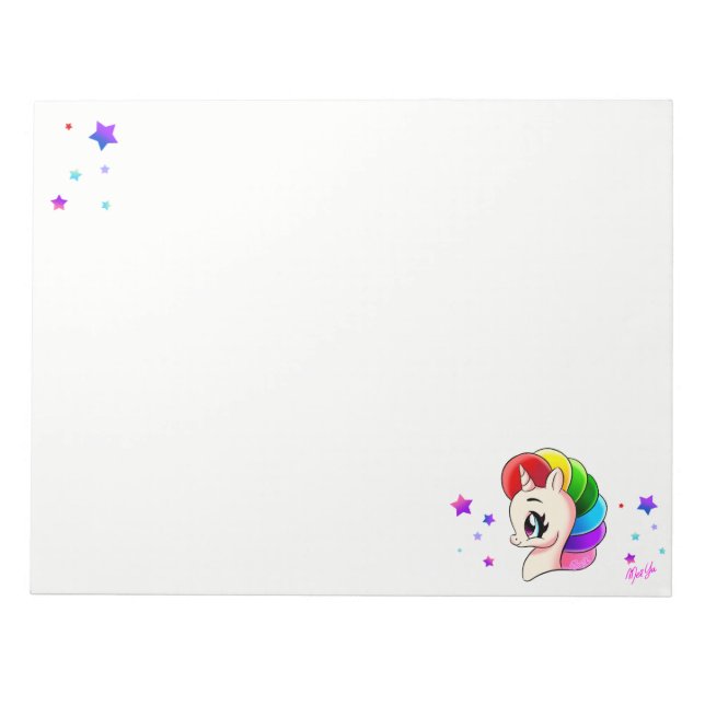 Carnet de notes de dessin Unicorne 11 pouces x 8,5 (Devant)
