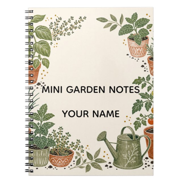 Carnet de notes de jardin miniature personnalisé (Devant)