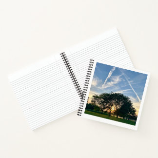 Carnet de notes de l'arbre du coucher de soleil du