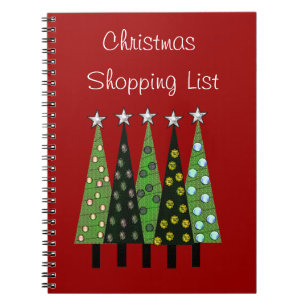 Carnet de notes de liste de courses de Noël