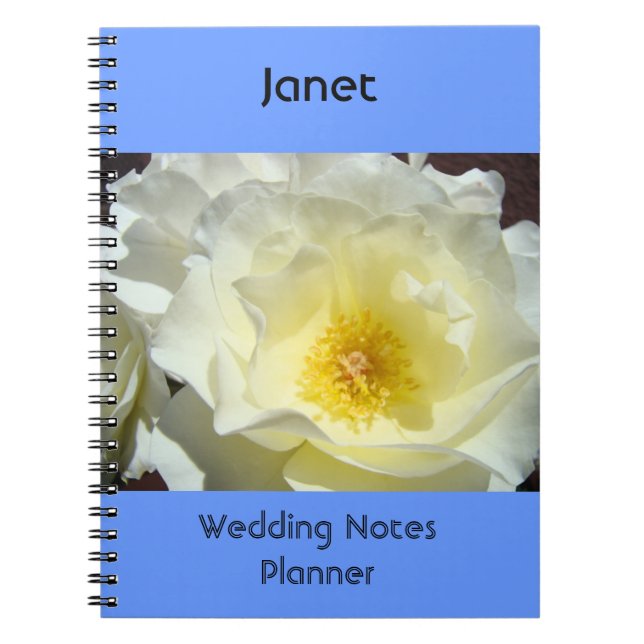 Carnet de notes de mariage Cahier Rose Bleu Blanc (Devant)