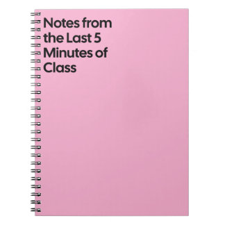 Carnet de notes des 5 dernières minutes de cours
