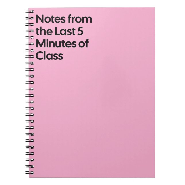Carnet de notes des 5 dernières minutes de cours (Devant)