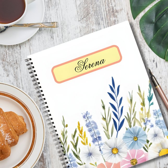 Carnet de notes élégant à fleurs à l'aquarelle (Créateur téléchargé)