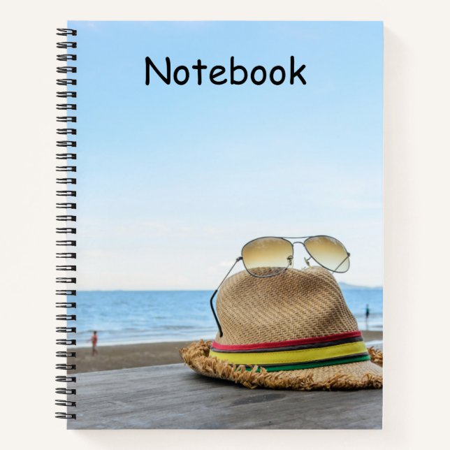 Carnet de notes élégant de la belle mer plage (Devant)