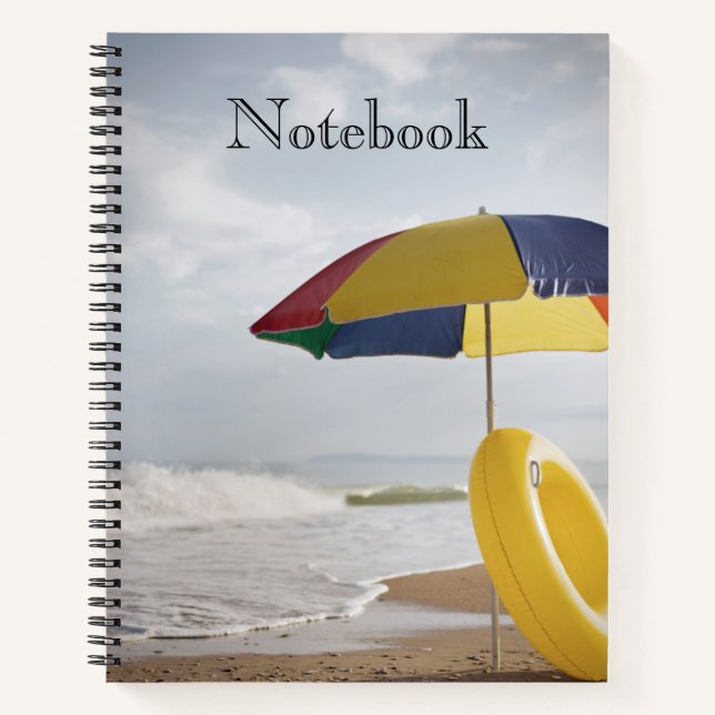 Carnet de notes élégant de la belle mer plage (Devant)