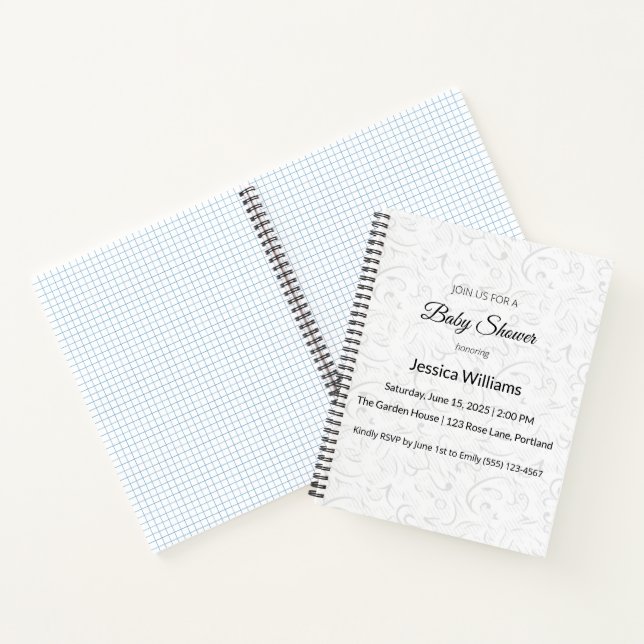 Carnet de notes élégant pour baby shower (Intérieur)