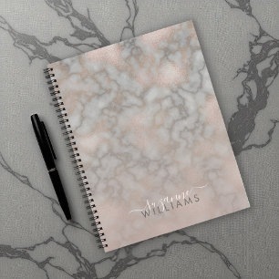 Carnet de notes en marbre gris et Rose