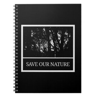 Carnet de notes en noir/blanc - Thème protection d