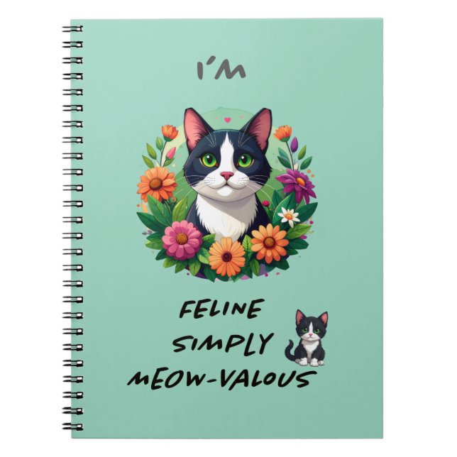 Carnet de notes en spirale pour amateurs de chats  (Devant)