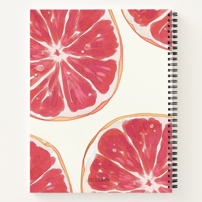 Carnet de notes esthétique au pamplemousse Journal (Dos)