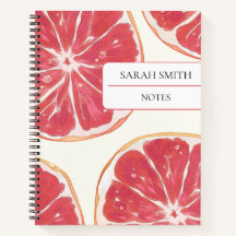 Carnet de notes esthétique au pamplemousse personn