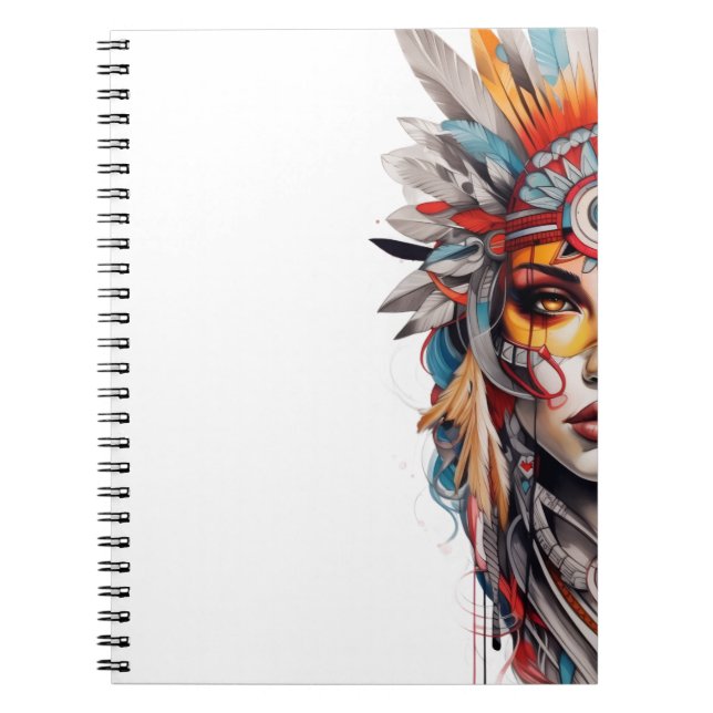 Carnet de notes femme aquarelle tribale boho (Devant)