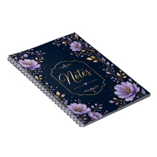 Carnet de Notes Fleuris Lavande Élégant