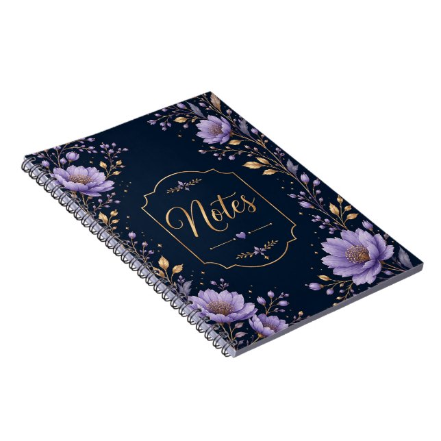 Carnet de Notes Fleuris Lavande Élégant (Côté Droit)