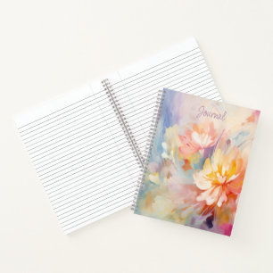 Carnet de notes floral abstrait aquarelle