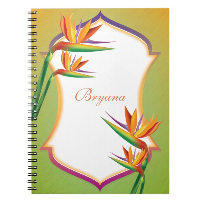 Carnet de notes floral tropical Bird of Paradise (Devant)