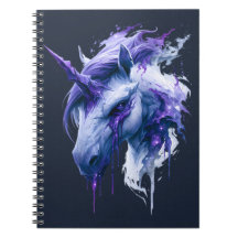 Carnet de notes Galaxie Licorne Fantastique Sombre