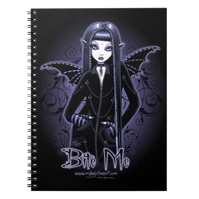 Carnet de notes Gothique Blue Bite Me Vampire Fae (Devant)