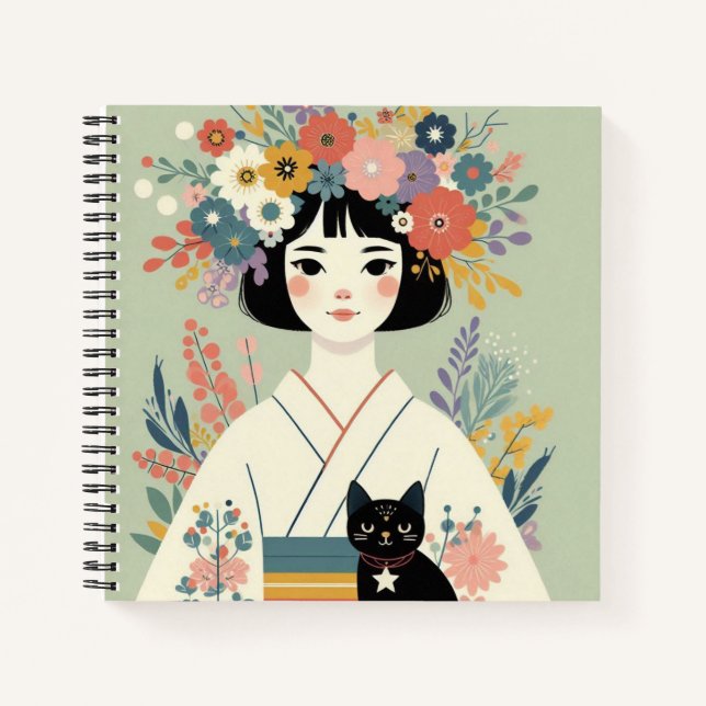Carnet de notes “Jeune femme au kimono“ (Devant)