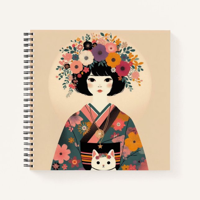 Carnet de notes “Jeune femme au kimono“ (Devant)
