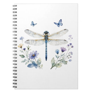 Carnet de notes libellule papillon fleur sauvage |