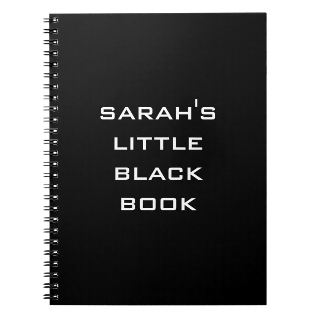 Carnet de notes Livre noir personnalisé (Devant)